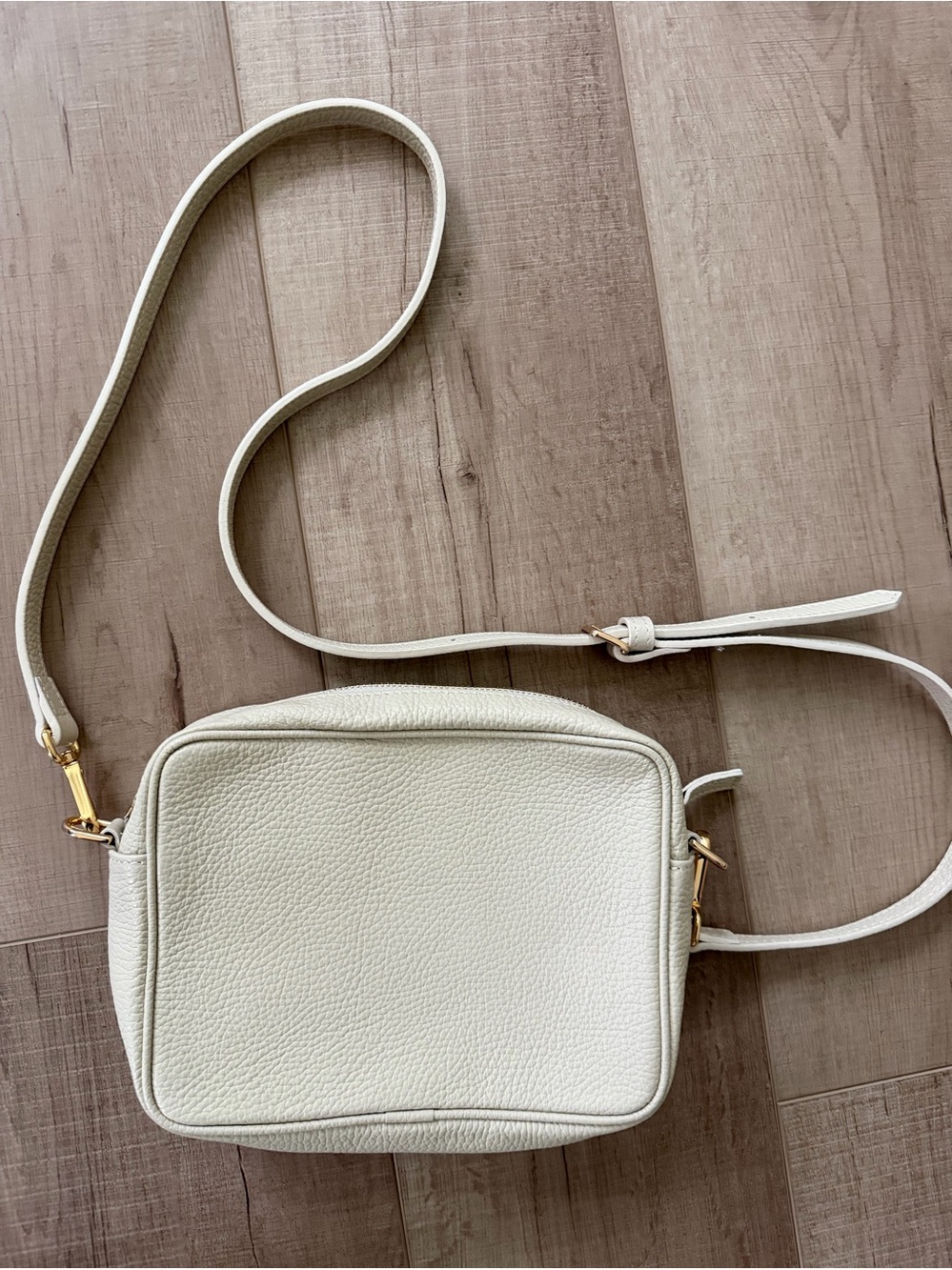 Quince Gemma Italian Leather Crossbody Bag -Stone
